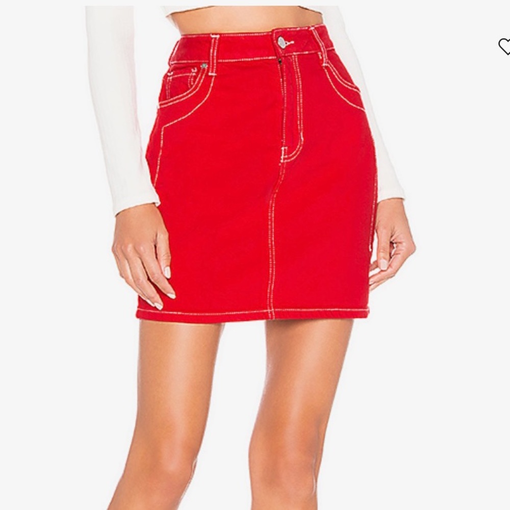 NWOT Kendall & Kylie Red Denim Skirt